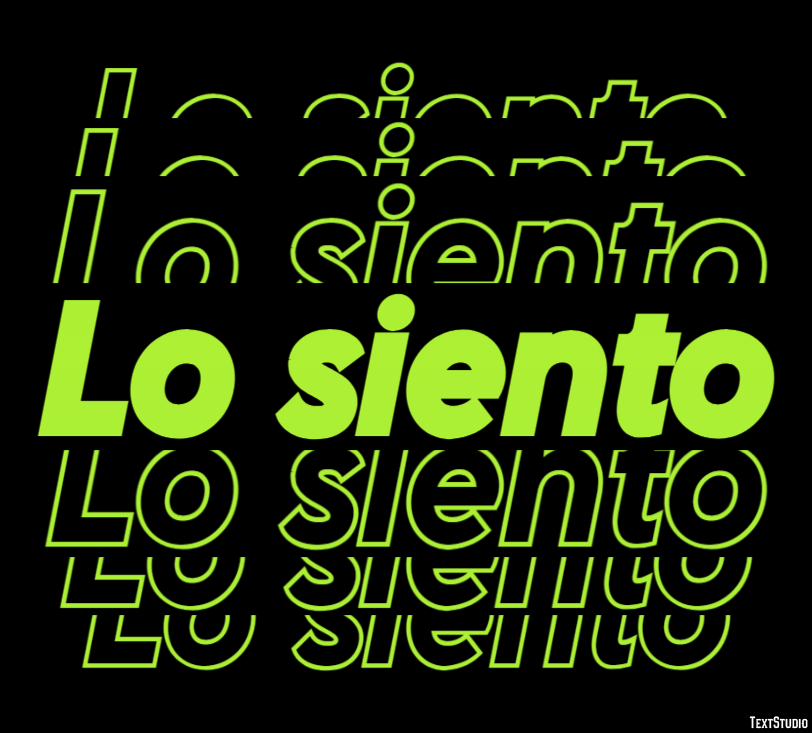 Lo siento Effetto testo