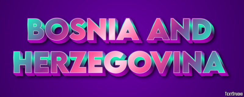 Bosnia and Herzegovina Text Effect