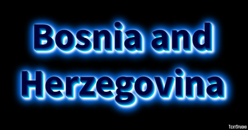 Bosnia and Herzegovina Text Effect
