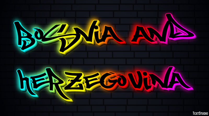 Bosnia and Herzegovina Text effect