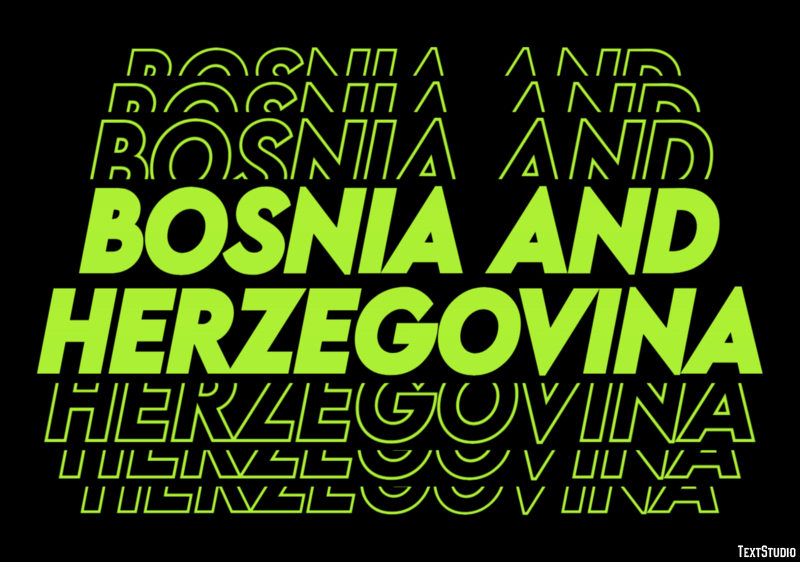 Bosnia and Herzegovina Text Effect