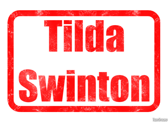Tilda Swinton Texteffekt