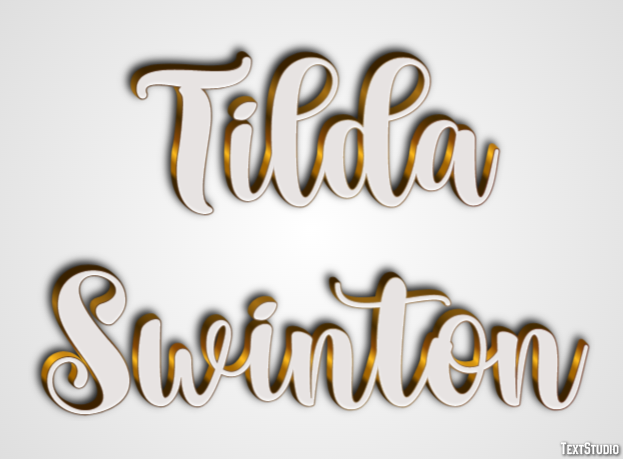 Tilda Swinton Texteffekt