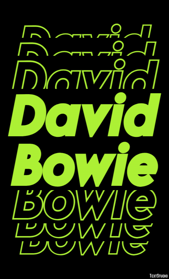 David Bowie Efeito do texto