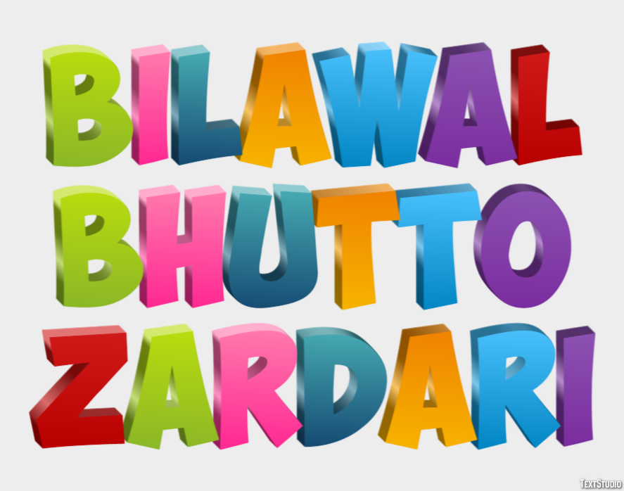 Bilawal Bhutto Zardari Efeito de texto