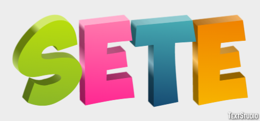 Sete Efeito de texto