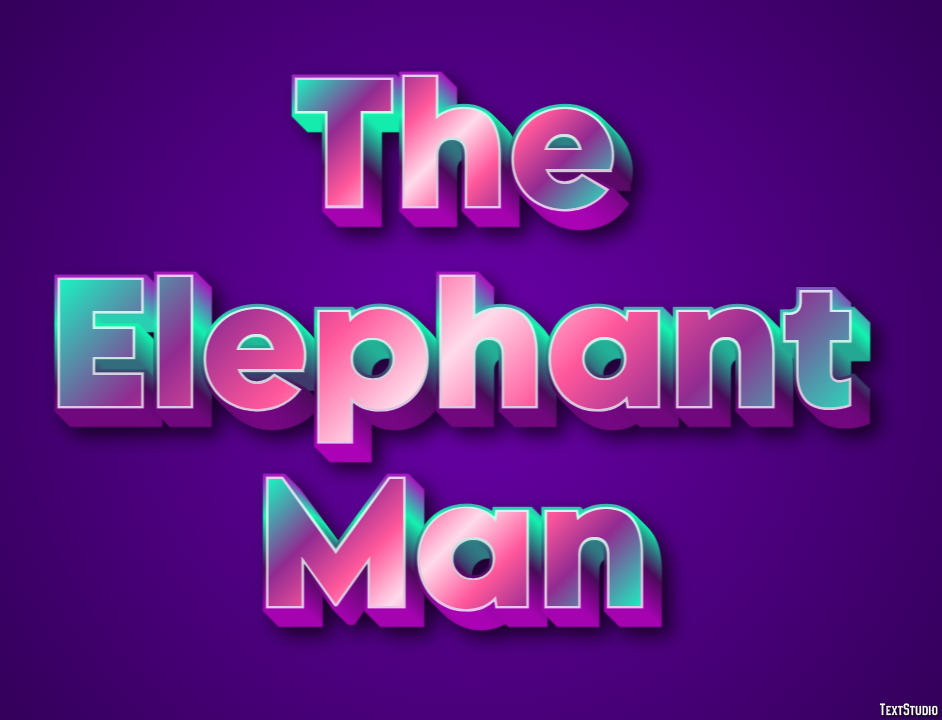 The Elephant Man Efeito de texto
