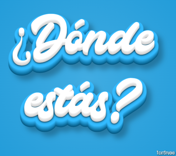 ¿Dónde estás? Effetto testo
