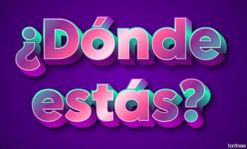 ¿Dónde estás? Effetto testo