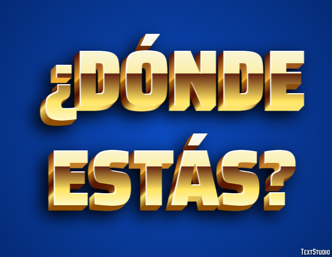 ¿Dónde estás? Effetto testo