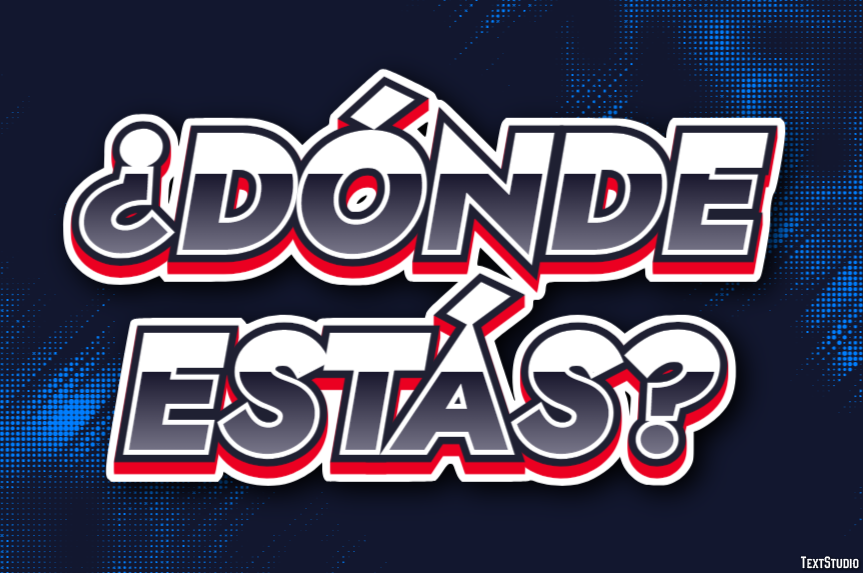 ¿Dónde estás? Efekt tekstowy