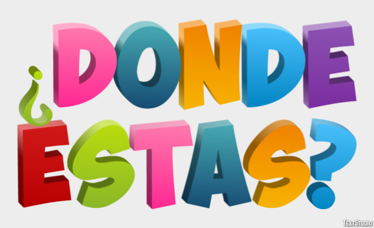 ¿Dónde estás? Efekt tekstowy