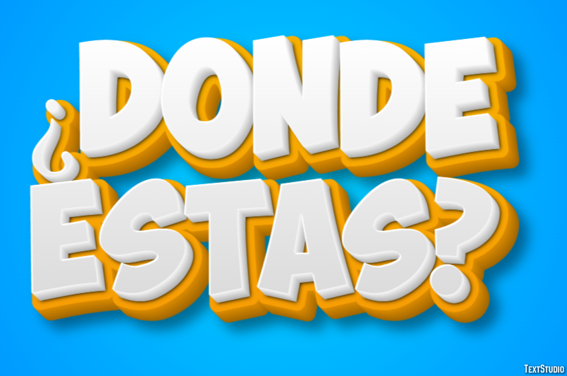 ¿Dónde estás? Effetto testo
