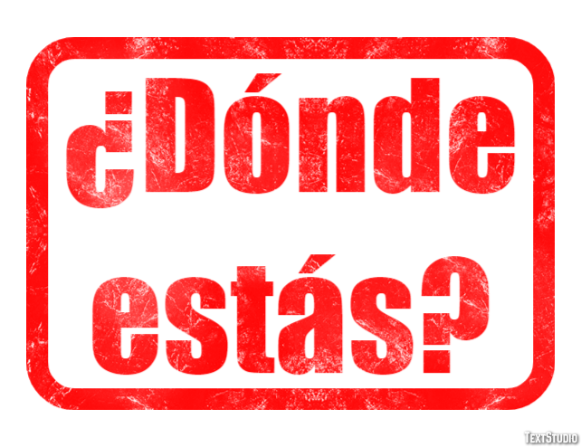 ¿Dónde estás? Effetto testo