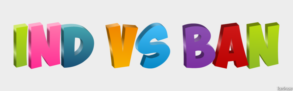 Ind Vs Ban Tekst Effect