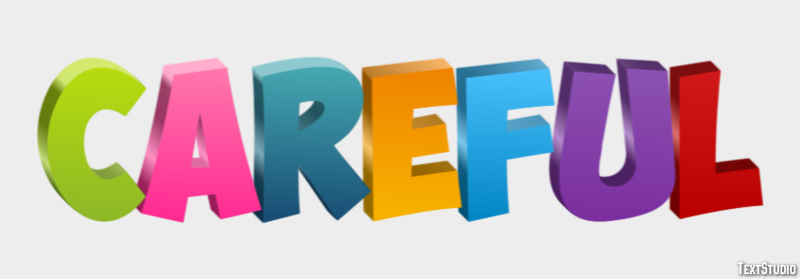 Careful Text effect