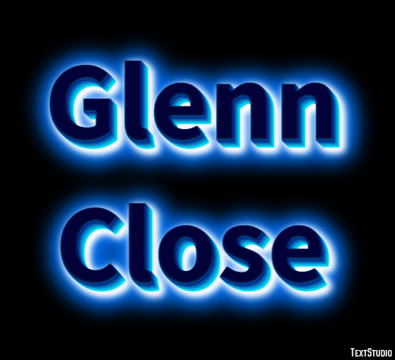 Glenn Close Text Effect