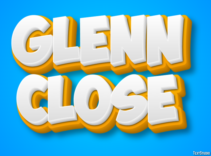 Glenn Close Efeito de texto