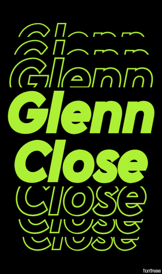 Glenn Close Efecto de Texto