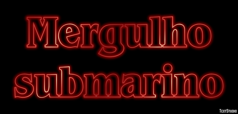 Mergulho submarino Efeito de texto
