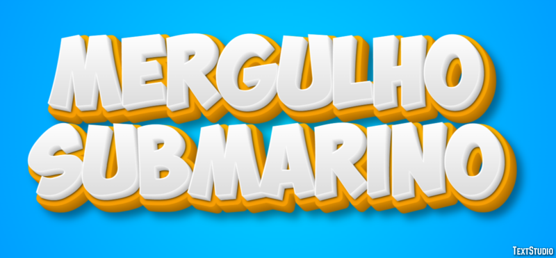 Mergulho submarino Efeito do texto