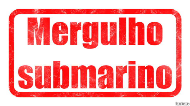 Mergulho submarino Efeito do texto