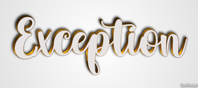 Exception Effetto testo