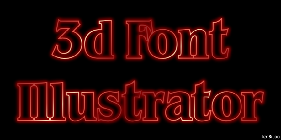 3d Font Illustrator Efekt tekstowy