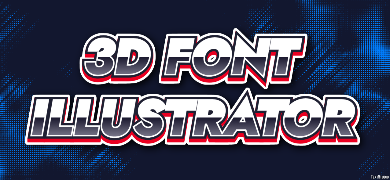 3d Font Illustrator Efekt tekstowy