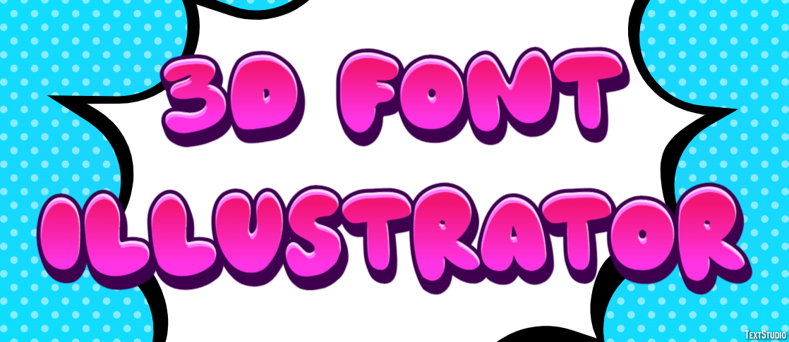 3d Font Illustrator Efekt tekstowy