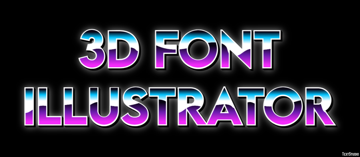 3d Font Illustrator Efekt tekstowy