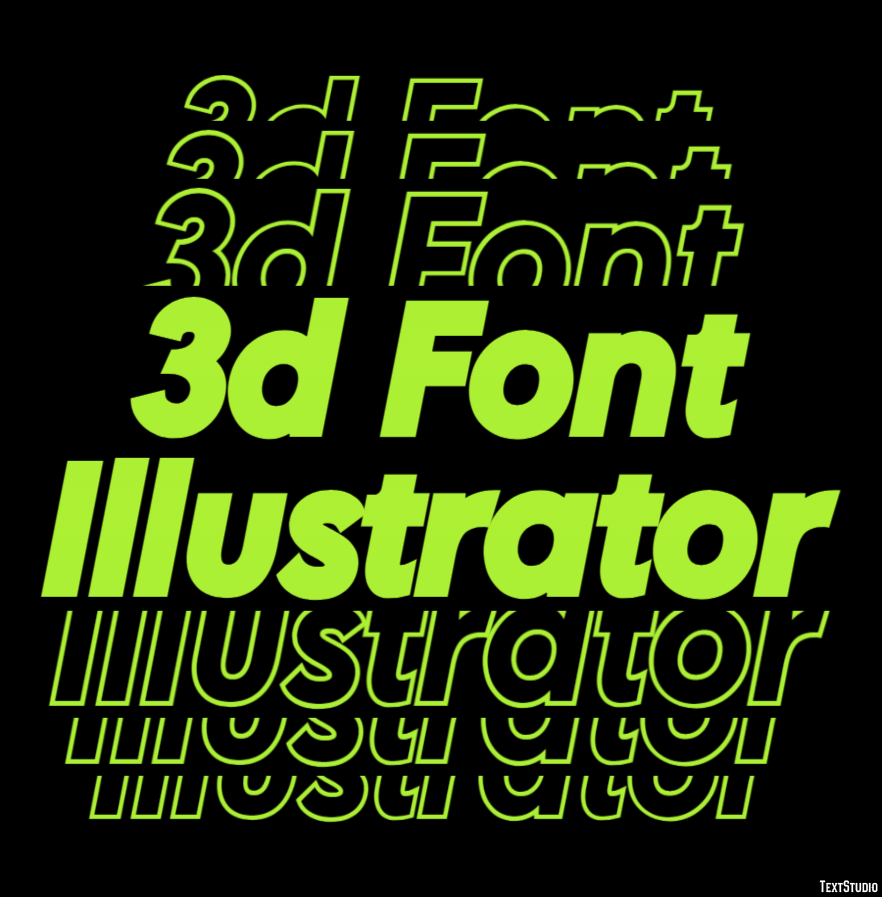3d Font Illustrator Texteffekt