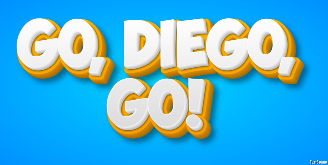 Go, Diego, Go! Effetto testo