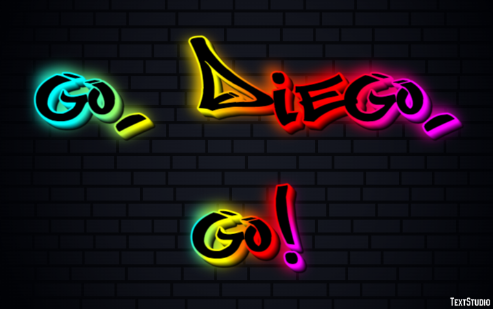 Go, Diego, Go! Efekt tekstowy
