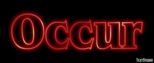 Occur Text effect
