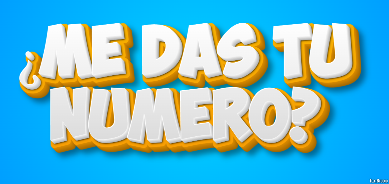 ¿Me das tu número? Эффект текста