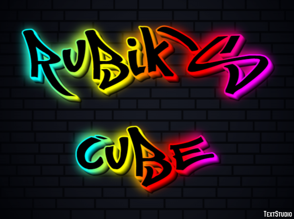 Rubik's Cube Tekst Effect