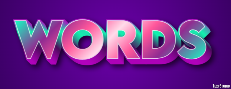 Words Эффект текста