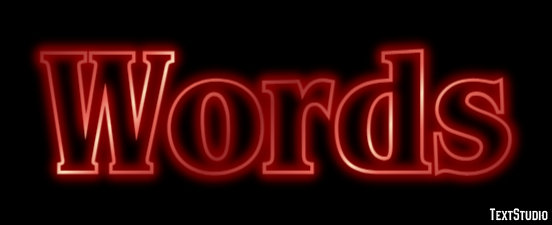 Words Эффект текста