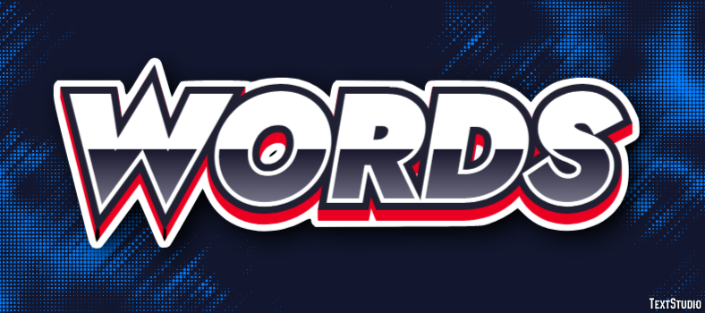 Words Эффект текста