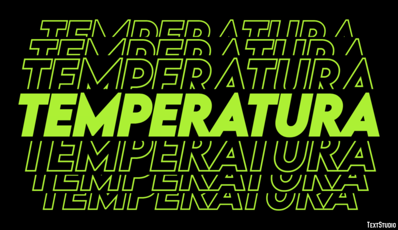 Temperatura Effetto testo