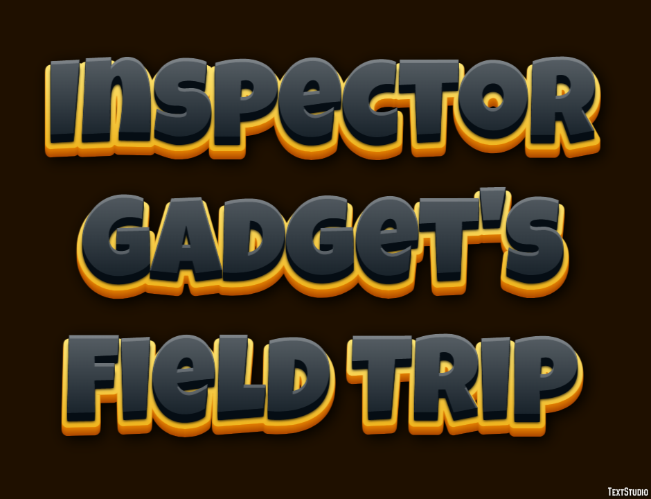 Inspector Gadget's Field Trip Text Effect