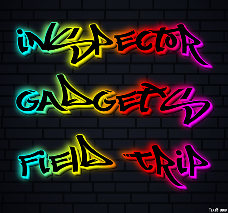 Inspector Gadget's Field Trip Text Effect