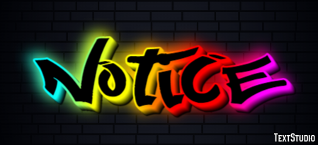 Notice Text effect