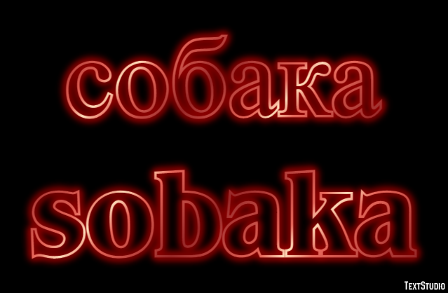 собака sobaka Эффект текста