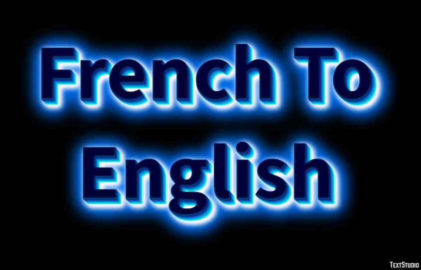 French To English Metin Efekti