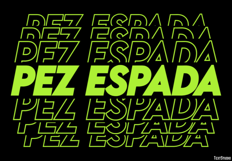 Pez espada Efecto de texto