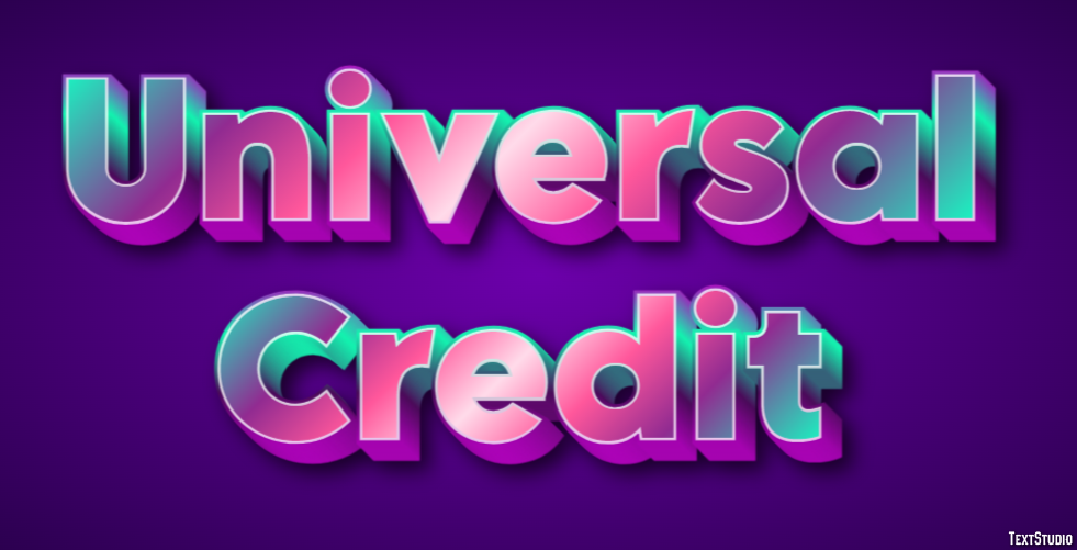 Universal Credit Efeito de texto