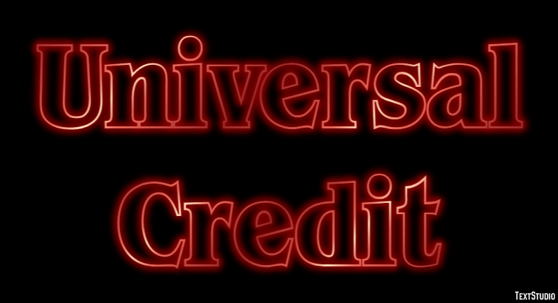 Universal Credit Efeito de texto