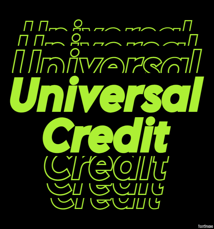 Universal Credit Efecto de texto